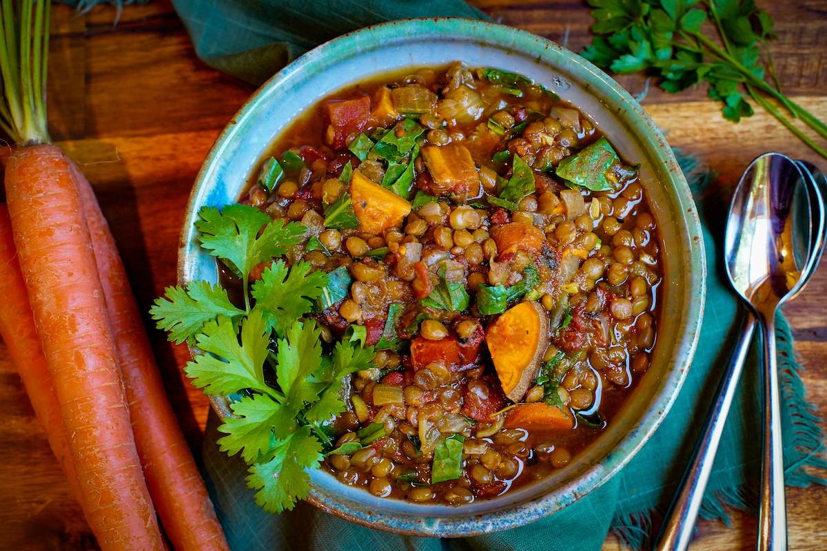 Sweet potato lentil soup instant 2024 pot